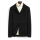 Dekase 纯黑色毛呢大衣男修身春季双面呢夹克短款商务羊毛外套男