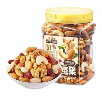 三只松鼠每日坚果量贩罐装混合坚果休闲零食孕妇健康早餐整罐实付18.9元到手包邮