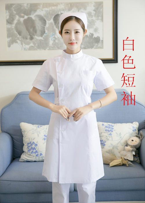 mỹ phẩm bệnh viện y tá của ngắn tay trắng vòng cổ áo bột màu xanh mùa hè ngắn tay miệng nha khoa làm việc quần áo