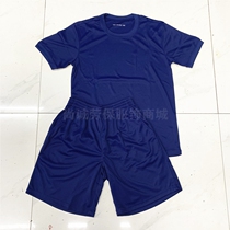Chancheng New Fire Blue Sewn Cloth Physical Suit Summer Short Sleeve Training Suit Rescue Speed Dry Round Collar T-Shirt Male Suit