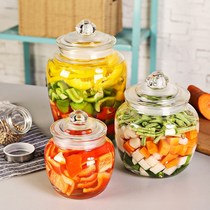 Pickle container pickled egg glass bottle with lid Food grade large pickle bucket Household bubble radish sealed tank