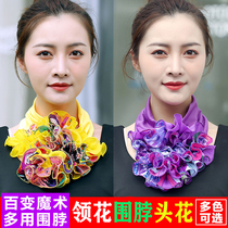 100 Change Sleeve Head Scarf Woman 100 lap Collar Flowers Women Fake Collar Scarves Scarves Women Silk Scarves Fashion neck tennis Red Neck Sleeves Women