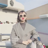 Белые ретро солнцезащитные очки на солнечной энергии, 2019, популярно в интернете, в корейском стиле