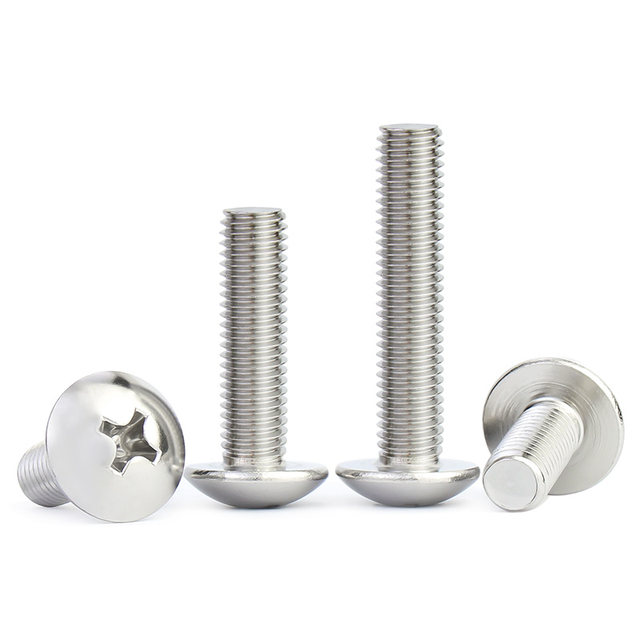 316/304 ສະແຕນເລດຫົວແປຂະຫນາດໃຫຍ່ screws ຫົວເຫັດຂ້າມຫົວເຄື່ອງ screws ເຄິ່ງວົງກົມຫົວ umbrella bolts M2-M8
