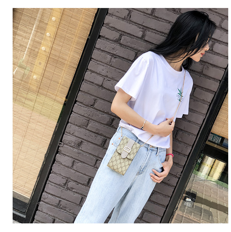 Có thể cầm hai túi đựng điện thoại di động nữ 2019 phiên bản mới của Hàn Quốc thời trang in dọc dây chuyền mini đeo túi nhỏ - Túi điện thoại túi đựng điện thoại chống nước