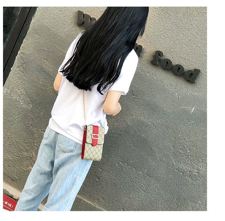 Có thể cầm hai túi đựng điện thoại di động nữ 2019 phiên bản mới của Hàn Quốc thời trang in dọc dây chuyền mini đeo túi nhỏ - Túi điện thoại túi xách nữ hàn quốc