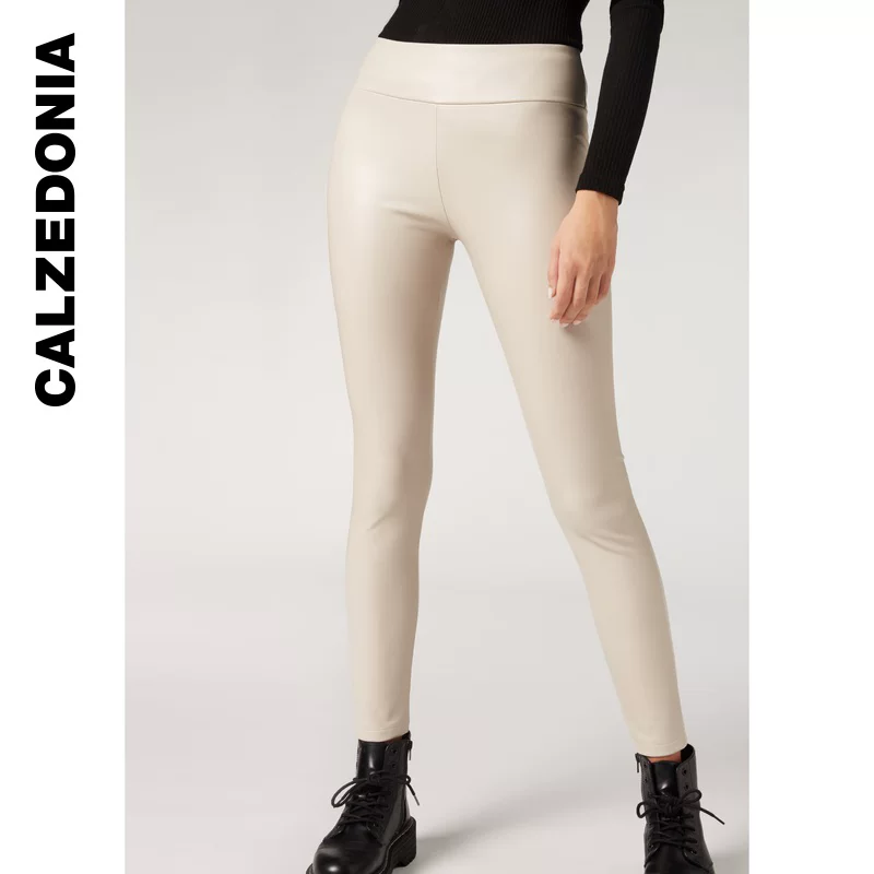 【Скидочная зона】CALZEDONIA Казино носки женские многоцветные кожаный эффект облегающие плоские брюки лосины