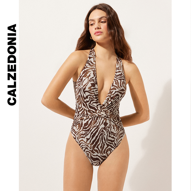 Сандалии CALZEDONIA Kaze носки летние морской курорт купальник однотонный коричневый узор 0IS1838