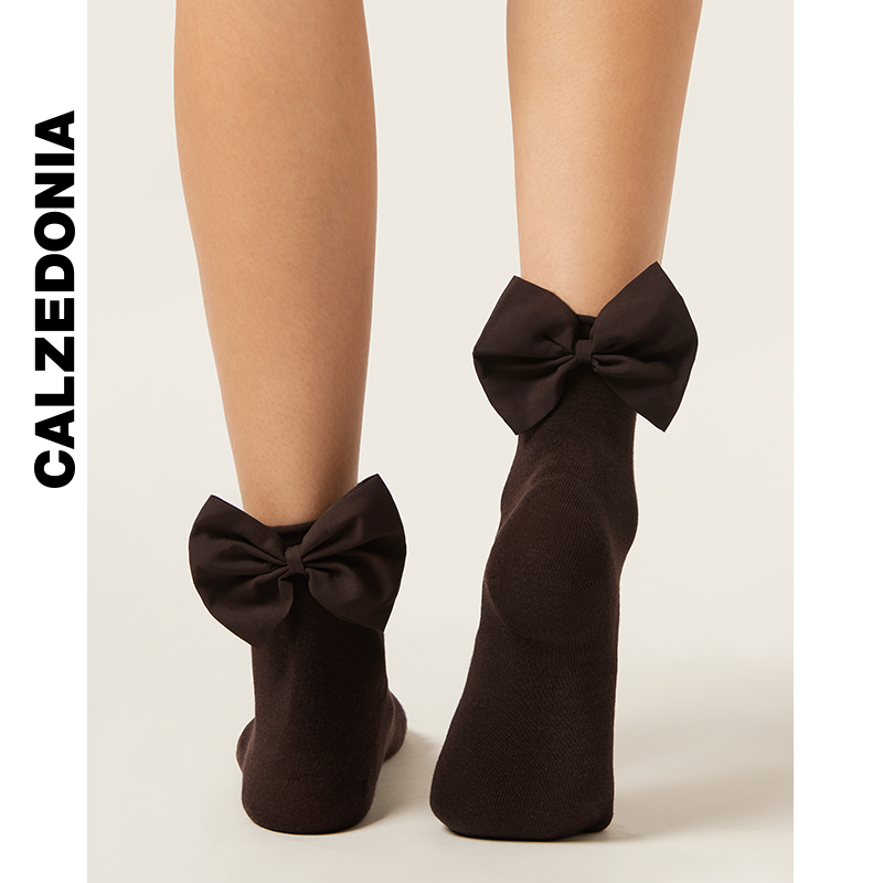 CALZEDONIA носки весна и осень для женщин милые школьные носки однотонные цветы банты DC0561
