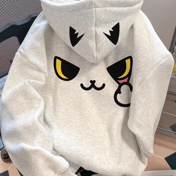 Autumn and Winter New 2025 Super Popular Fun Cartoon Sweatshirt for Women, Loose, Stylish, Versatile, Super Nice-Looking, Fleece-Lined Hooded Top