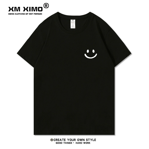 Хлопковая небольшая дизайнерская летняя приятная телу футболка с коротким рукавом, тренд сезона, свободный крой