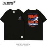 Летняя тонкая трендовая хлопковая футболка с коротким рукавом для школьников для отдыха, свободный крой