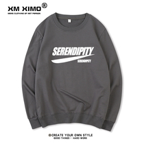 Autumn and winter plus velvet clothes men Korean wind trend loose casual wild printing youth long sleeve couples clothes coat