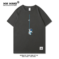 100% cotton short sleeve scissors astronaut let you touch the mystery of the Universe world