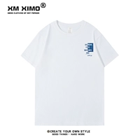 Синие буквы маленькая грудная логотип из слоновой кости белый