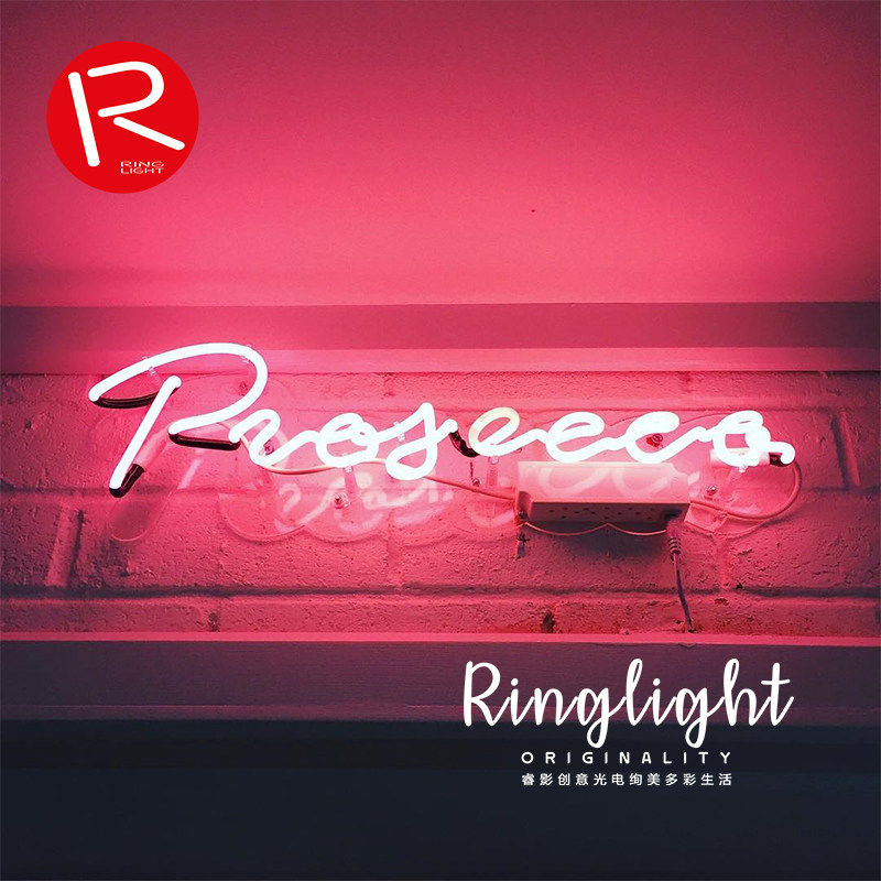 30 years of handmade Italian Prosecco retro simple custom interior background atmosphere creative neon lights