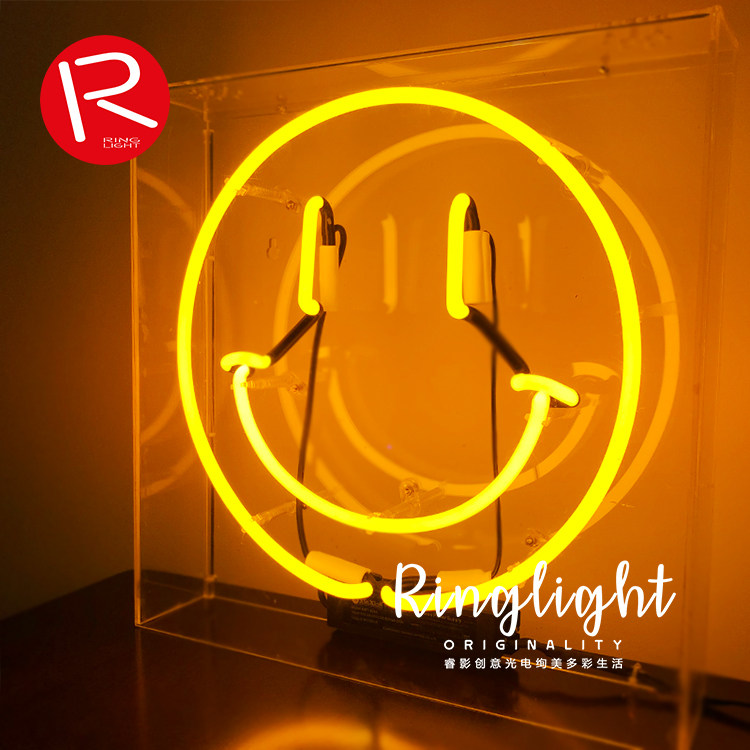 30 years of ingenuity and good things net red tide brand smile face SMILEY glass neon light box handmade creative decoration gift