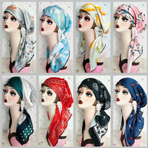 Ethnic wind exotic flowers Bohemian long tail scarf Muslim Xinjiang turban Baotou confinement chemotherapy cap