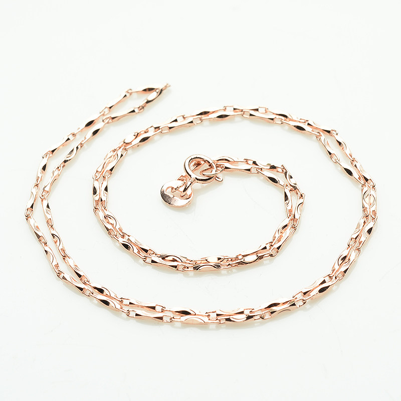 925 silver necklace High-grade jewelry Silver chain Ingot chain Clavicle chain Men's and women's fashion jewelry chain accessories