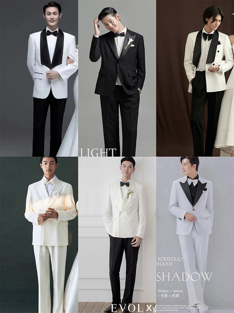 STUDIO THEME MENS CLOTHING WEDDING PHOTOGRAPHY TRAVEL SUITS PERFORMANCE STAGE HOST PHOTO SUIT THREE-PIECE SUIT