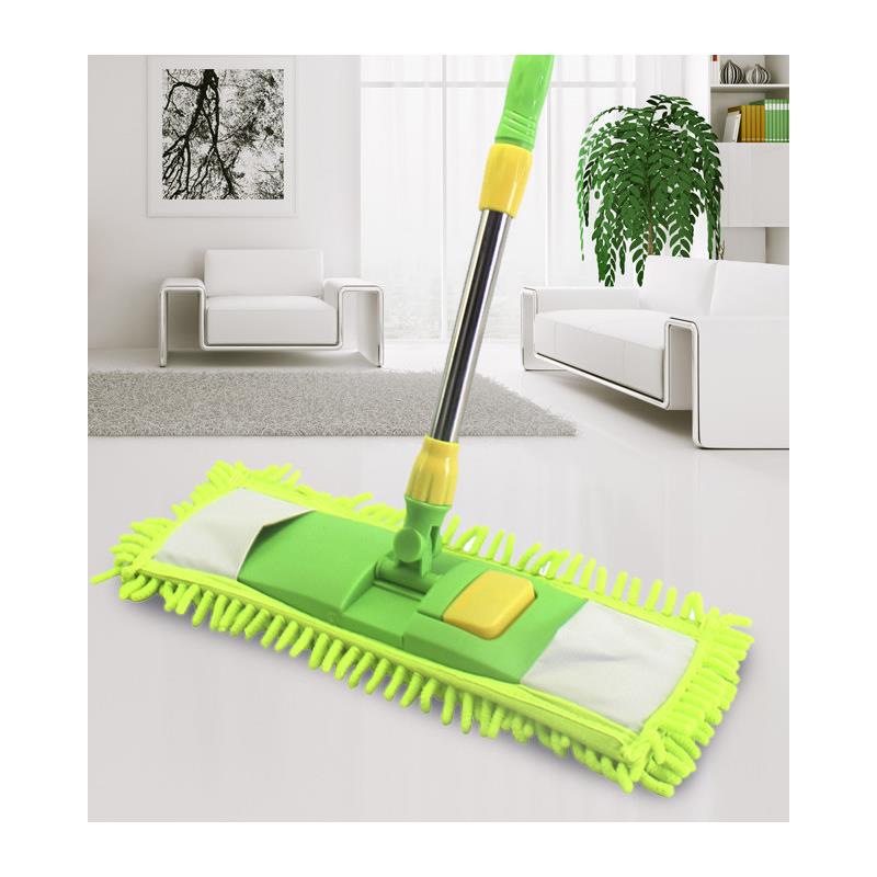 Chenille Hands-Free Flat Mop for Home Use, Cleans Tile Floors with One Sweep, Rotating Wet and Dry Dual-Use Mop for Lazy People