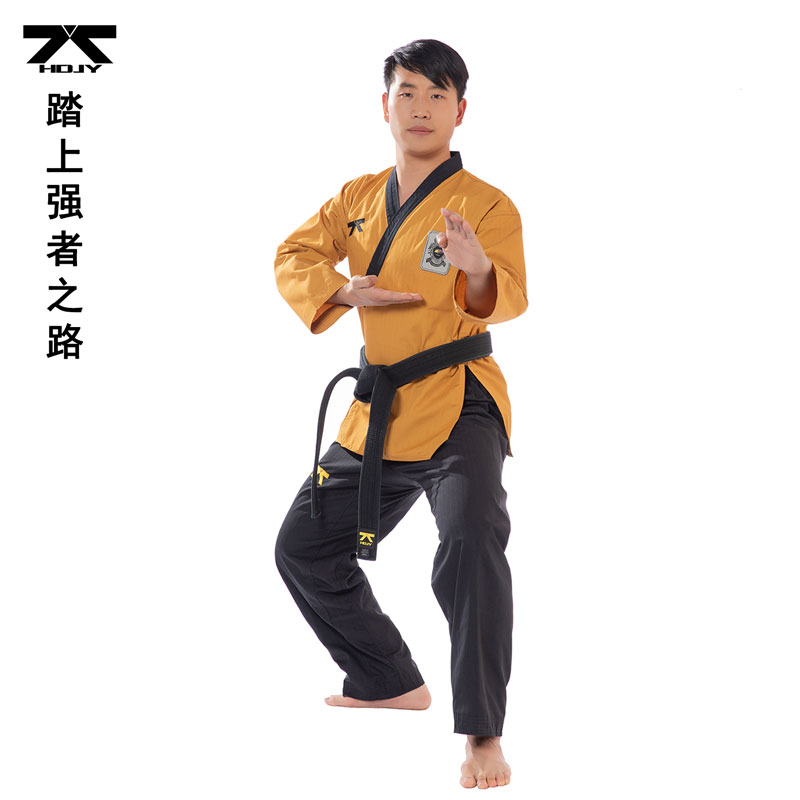 Black Belt Classic Taekwondo Costume Adult Master Daumen men and women Coach to wear a yellow master uniform Private order