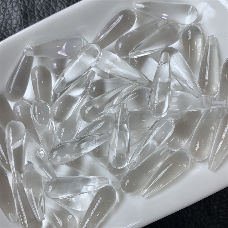 Pure Natural White Crystal Smooth Half-Hole Long Water Drop 7*21.3mm Loose Beads Earring DIY Material Accessories