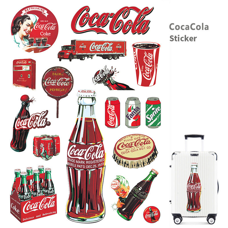 Coca-Cola Water Glass Retro Sticker Waterproof Personality Cell Phone Suitcase Electric Car Computer Guitar Tide Card Custom