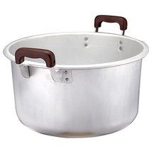  Yellow aluminum pot thickened soup pot Old-fashioned household canteen cauldron boiling pot boiling water Uncoated covered 50cm King size