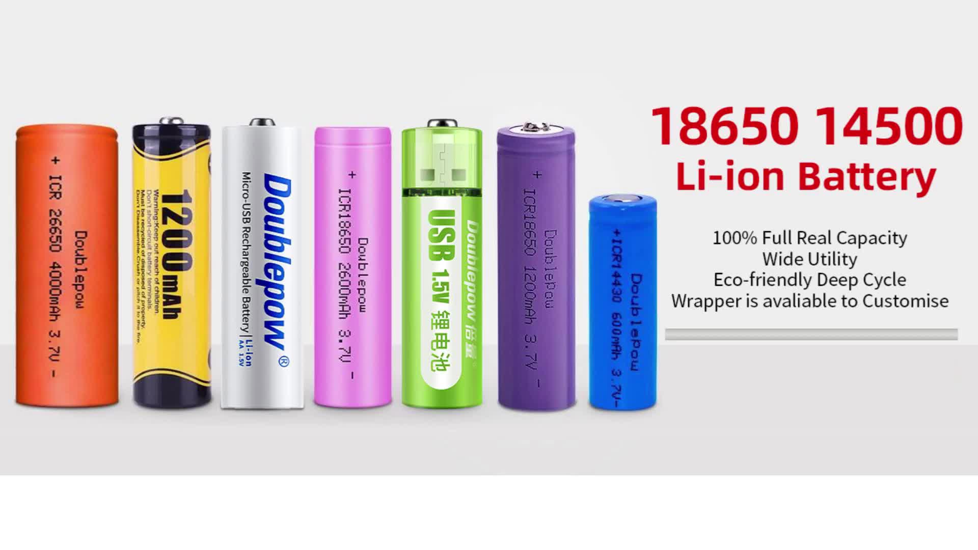 Doublepow Safety Liion Batteries Cells 1800mah 1.5v Usb Aa