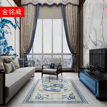 Custom Chinese living room tile mosaic dining room dragon phoenix xiang floor tile puzzle throw crystal brick waterjet floor tile pattern