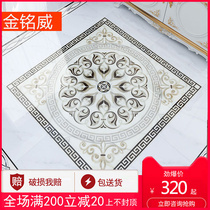 Living room throwing crystal brick parquet floor tiles into the entrance tile puzzle Chinese imitation waterjet off-white gilded carpet tiles