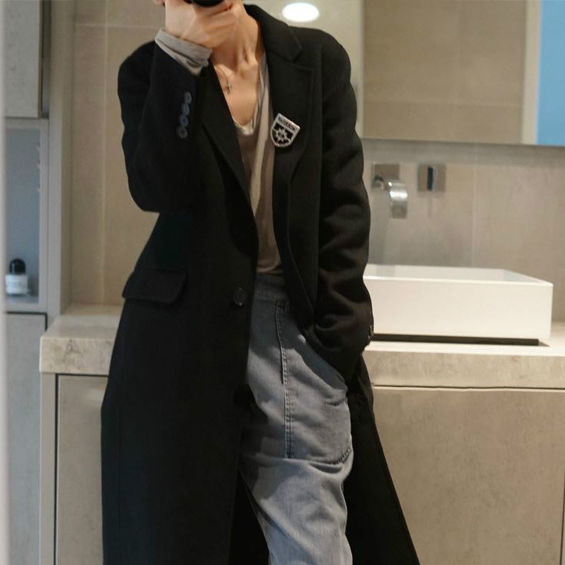 Perfect coat woman version perfect yet to extremely exploits new wool handmade double face, medium long version of cashmere dresses woman