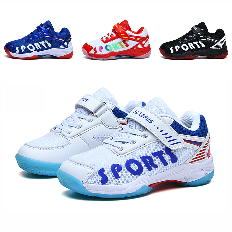 New Ravers Children's Badminton Shoes Mesh Cloth Breathable Anti-Seismic Casual Men's Shoes Magic Stick Ping Pong Sneakers