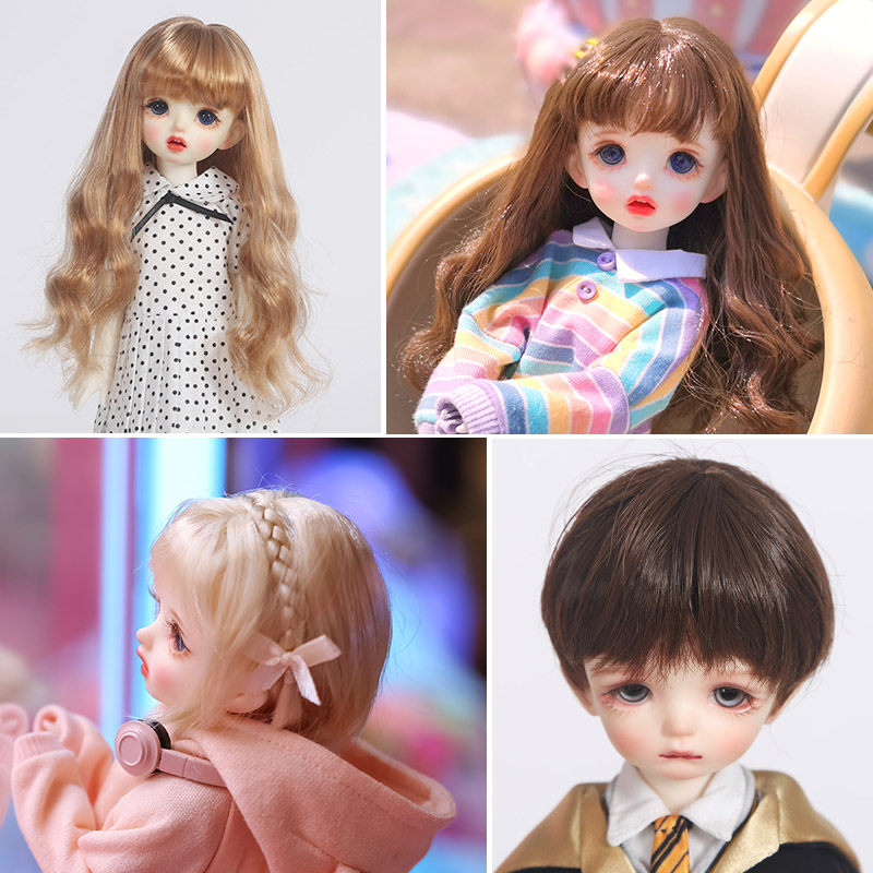 6 points BJD wig fake hair mohair high temperature silk milk silk long hair short hair curly hair