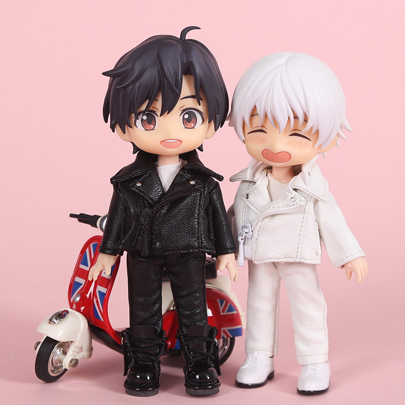 ob11 baby clothes leather leather pants 12 points bjd doll clothes GSC body round coat Molly baby clothes