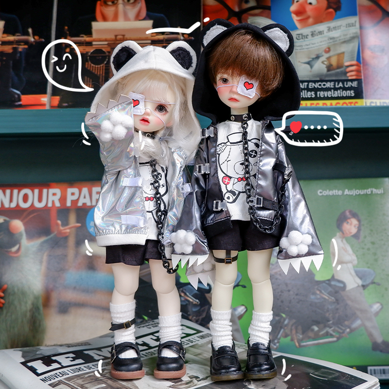BJD 6 Sub-vets Sick Cubs Coat Eyeshade Neck the Big 6 points 1 6 yosd Doll Clothes 30cm