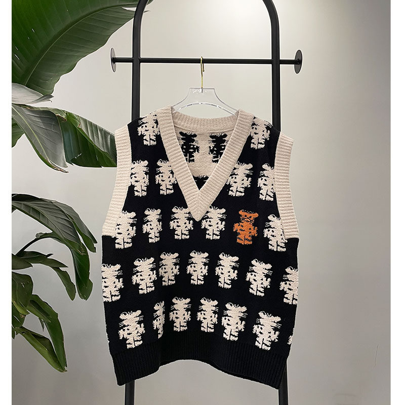 2022 Spring New Women's Dress 100 Hitch Cartoon Printed Embroidered Horse Chia Tau sweaters 3E1E203