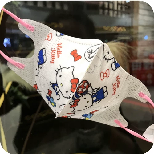 Трехмерная одноразовая детская мультяшная дышащая медицинская маска, 3D