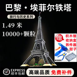 Paris Eiffel Tower Building Block Model, Difficult and Large-Scale Adult Assembly Toy, Gift for Boys and Girls