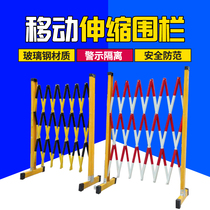 Outdoor construction site simple retractable sliding door manual stainless steel telescopic fence isolation guardrail fence gate movement