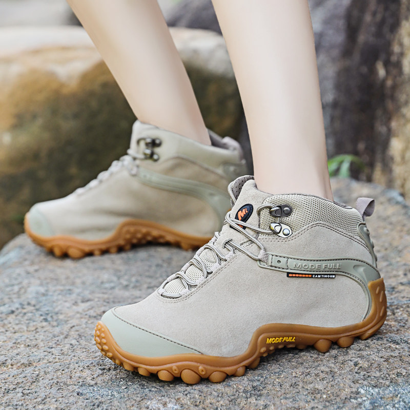 McLee Autumn and Winter Mountaineering Shoes Female high-tube waterproof cross-country hiking shoes male breathable couple outdoor shoes climbing shoes