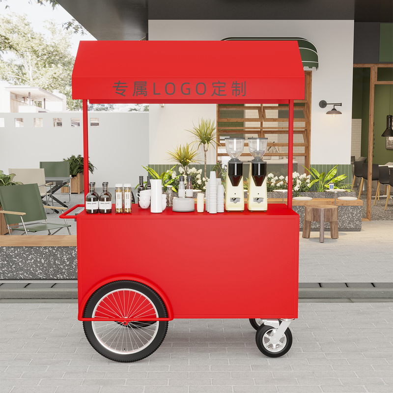 Wrought Iron Flower Cart, Outdoor Stall Cart, Shopping Mall Store Promotional Cart, Night Market Mobile Cart, Dessert Tasting Cart