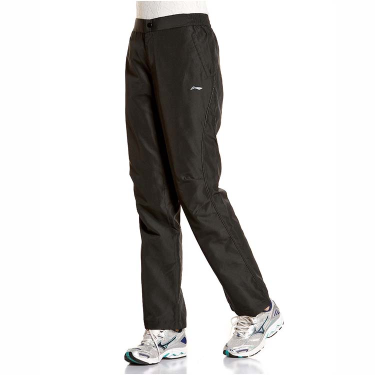 Women's sports trousers thick Riga suede warm speed dry pull chain loose autumn and winter style black soft and light windproof