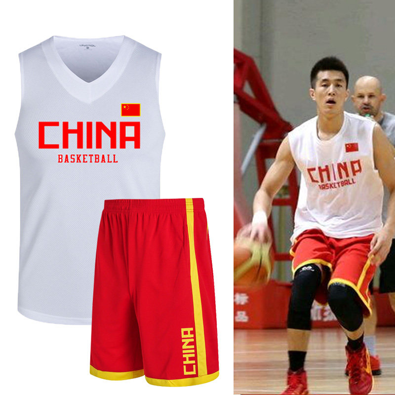 Chinese team basketball suit set custom jersey shooting training uniform men's and women's basketball game uniform team uniform waistcoat
