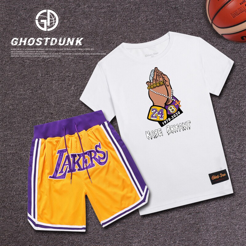 Summer sports suits quick-drying breathable sportswear street basketball tide brand Lakers Kobe commemorative embroidered sweatpants