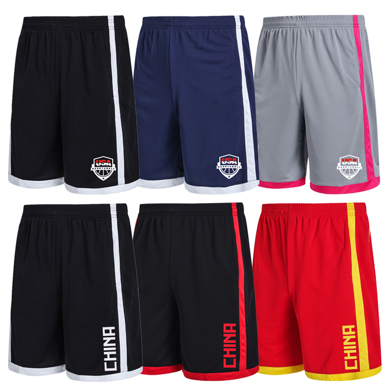 American team basketball shorts men and women loosen knee summer street sports shorts running training speed-dried five-cut pants