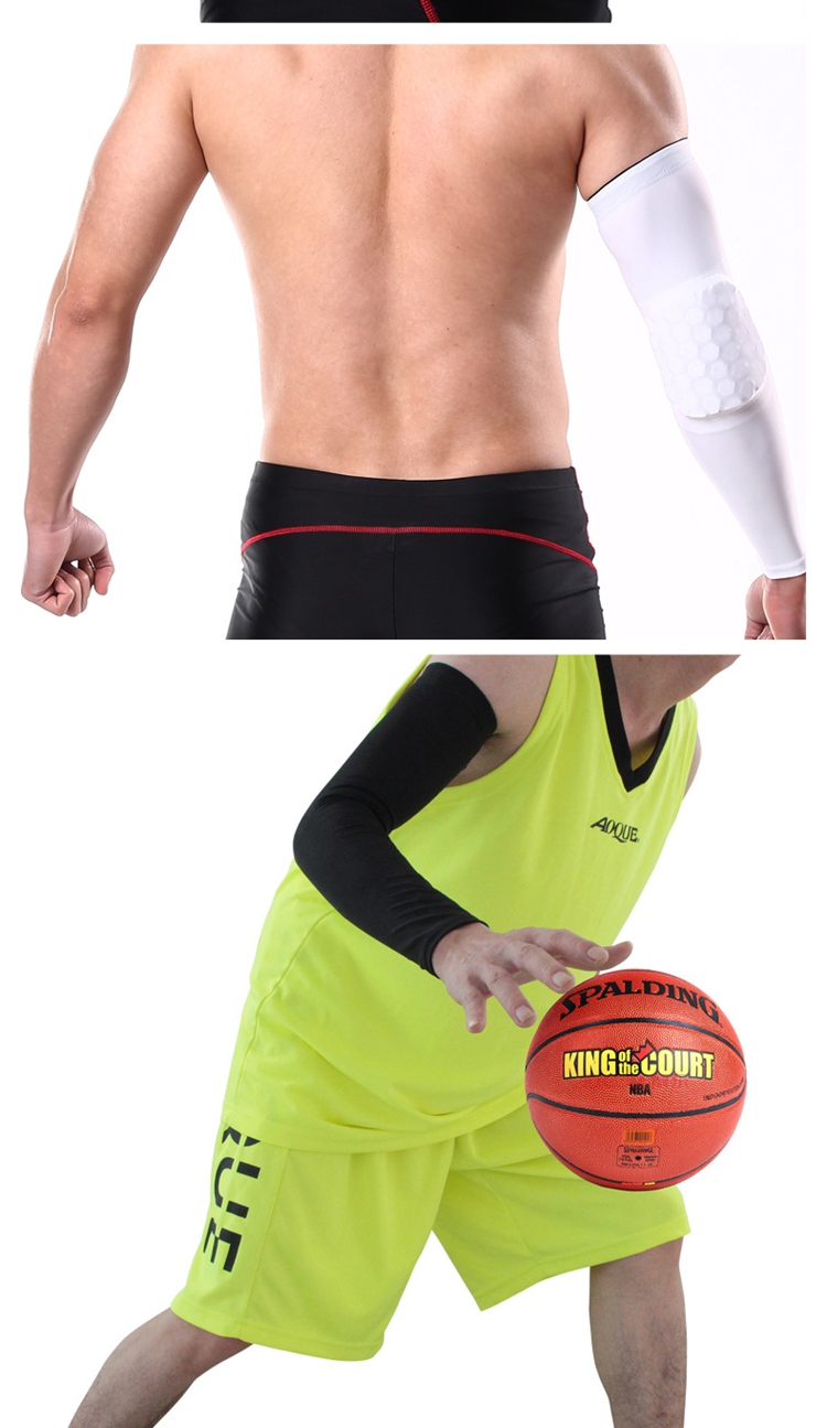 Bộ giáp bóng rổ Tổ ong va chạm tay áo Khuỷu tay Bracers Dài thoáng khí Thể thao Thiết bị bảo vệ Nam và nữ Cưỡi kem chống nắng Kobe - Dụng cụ thể thao băng cổ chân aolikes
