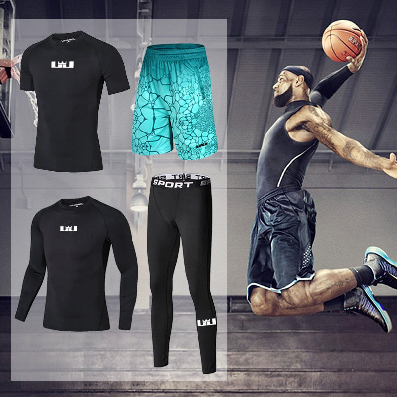 James training suit sports suit men autumn winter running fitness quick-drying tights base shirt basketball suit customization