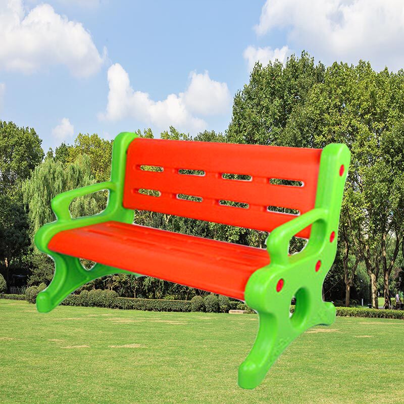 Children's chair backrest plastic stool kindergarten hall leisure double seat lengthened community park backrest chair